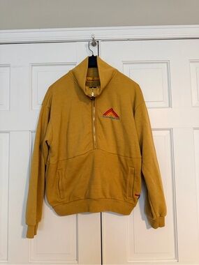 Aviator Nation women’s Half-Zip Pullover Sweater in Mustard size medium